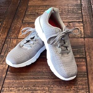 Skechers Goga Run Gray and Teal Athletic Shoes Sz 7